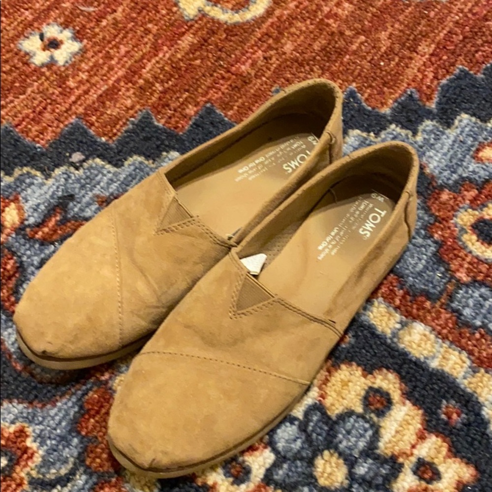 Tan suede toms